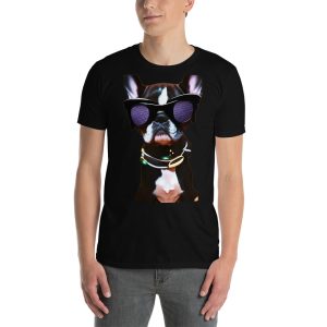 Black French Bulldog With Shades Ayspekt Short-Sleeve Unisex T-Shirt